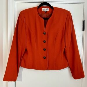 Kasper Blazer Women’s Size 8 Petite Orange Suit Jacket Workwear Business Casual